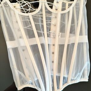 White Shapewear Corset with Sheer Boning
